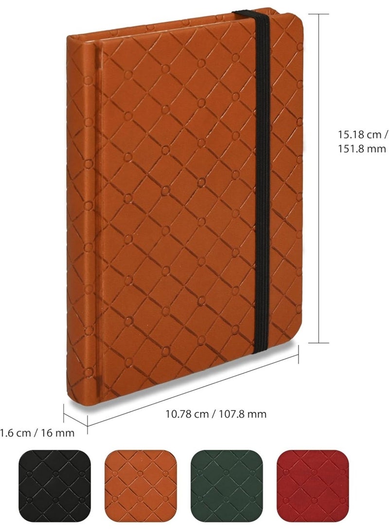 FIS® Executive Notebook, Italian PU Materials, A6 Size(105x148mm,) Round Corners, 96 Sheets, Single Ruled, 70gsm Italian Ivory Paper with Elastic Band Closure, 1 Piece, Brown Color-FSNBEXA6BRD2 - Image 2